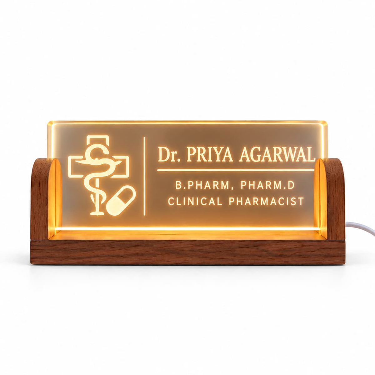 Pharmacist Name Plate | Personalised Counter & Desk Name Plate for Pharmacists