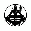 Lord Shiva laser cut MDF wall art black silhouette with trishul — sacred spiritual decor India 11Gifts