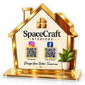 Interior Designer QR Code Stand | House Shape Acrylic Stand with 2 QR Codes