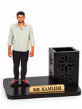 Pen Stand with Photo | Personalised Photo Cutout Desk Stand with Name Plate