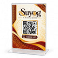 Payment QR Code Stand | Clear Acrylic Table Stand with Custom Printed Card